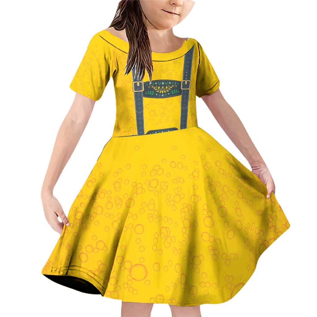 Lederhosen Oktoberfest Family Matching Off Shoulder Short Dress and Hawaiian Shirt Bavarian Beer Time - Wonder Print Shop