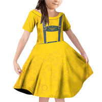 Lederhosen Oktoberfest Family Matching Off Shoulder Short Dress and Hawaiian Shirt Bavarian Beer Time - Wonder Print Shop