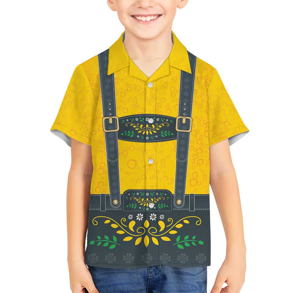 Lederhosen Oktoberfest Family Matching Off Shoulder Short Dress and Hawaiian Shirt Bavarian Beer Time - Wonder Print Shop