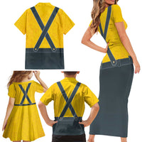 Lederhosen Oktoberfest Family Matching Short Sleeve Bodycon Dress and Hawaiian Shirt Bavarian Beer Time - Wonder Print Shop