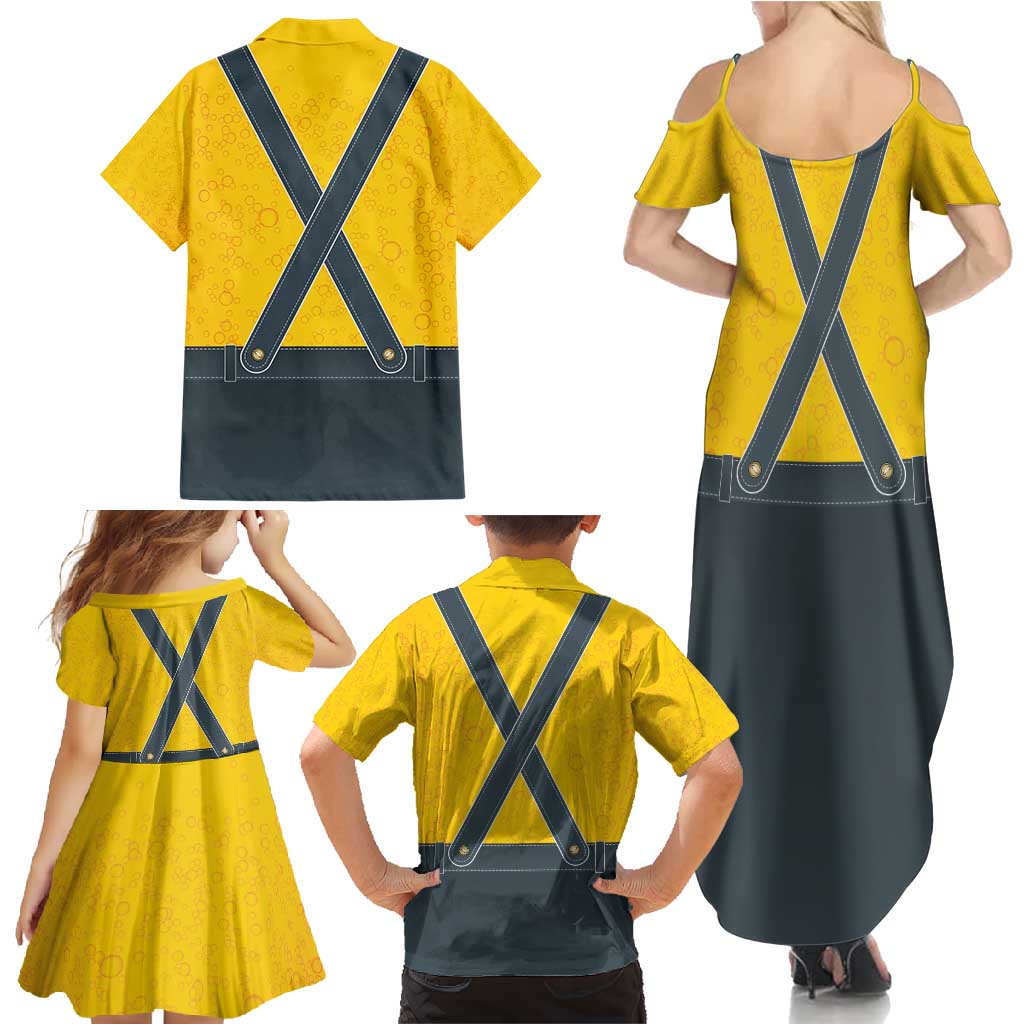 Lederhosen Oktoberfest Family Matching Summer Maxi Dress and Hawaiian Shirt Bavarian Beer Time - Wonder Print Shop