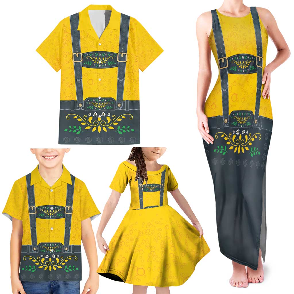 Lederhosen Oktoberfest Family Matching Tank Maxi Dress and Hawaiian Shirt Bavarian Beer Time - Wonder Print Shop