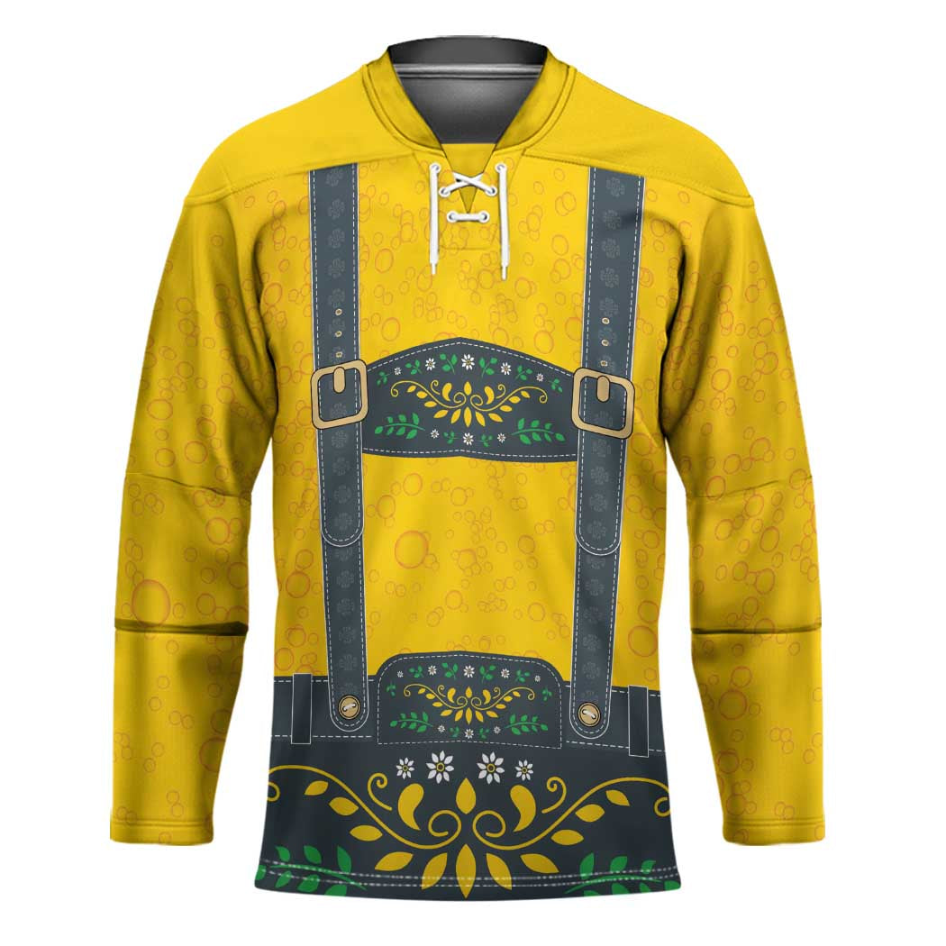 Lederhosen Oktoberfest Hockey Jersey Bavarian Beer Time - Wonder Print Shop