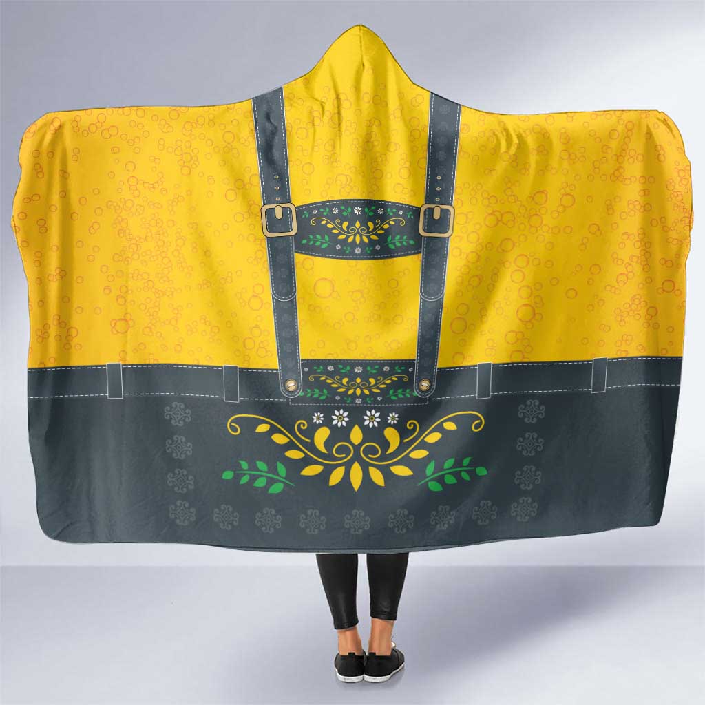Lederhosen Oktoberfest Hooded Blanket Bavarian Beer Time - Wonder Print Shop