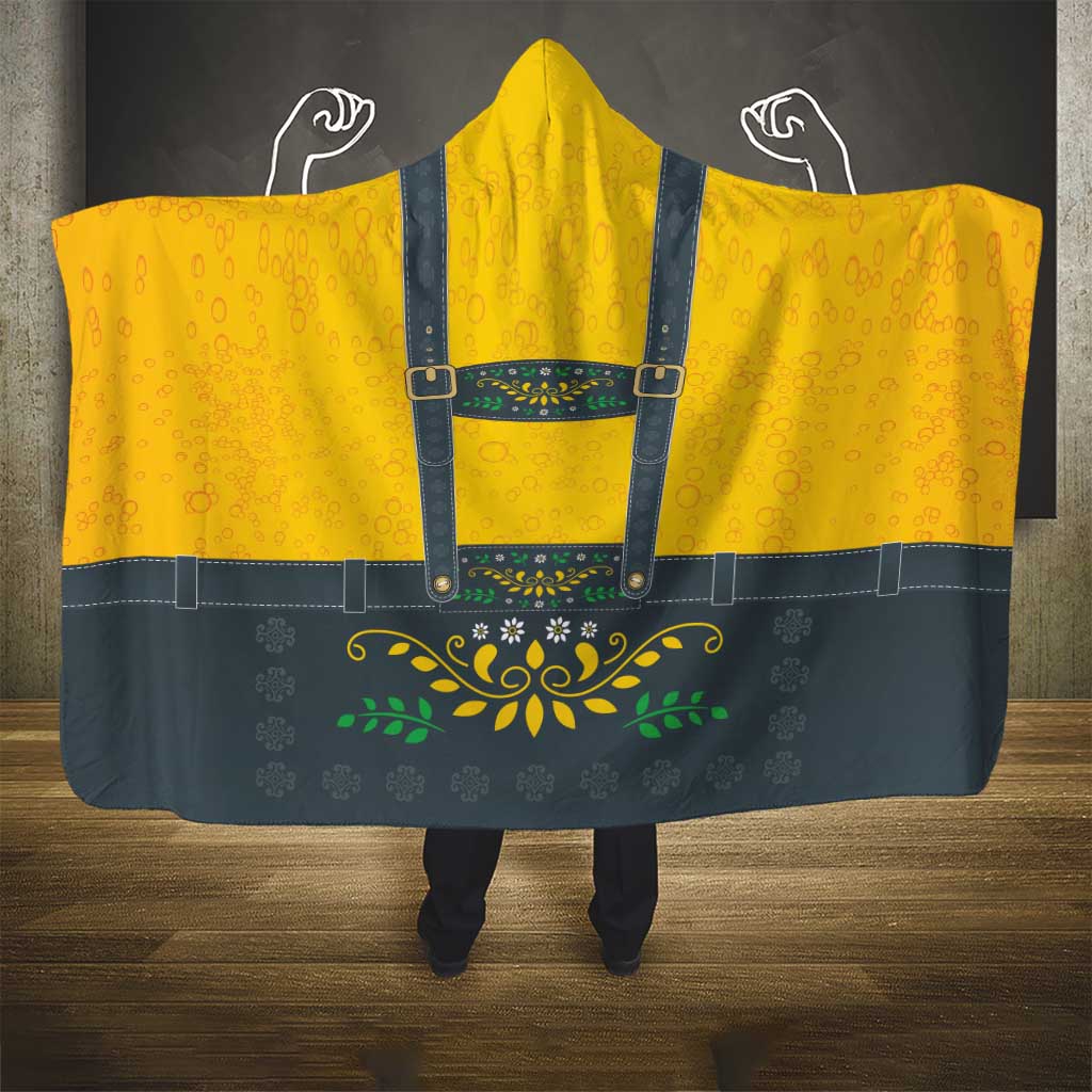 Lederhosen Oktoberfest Hooded Blanket Bavarian Beer Time - Wonder Print Shop