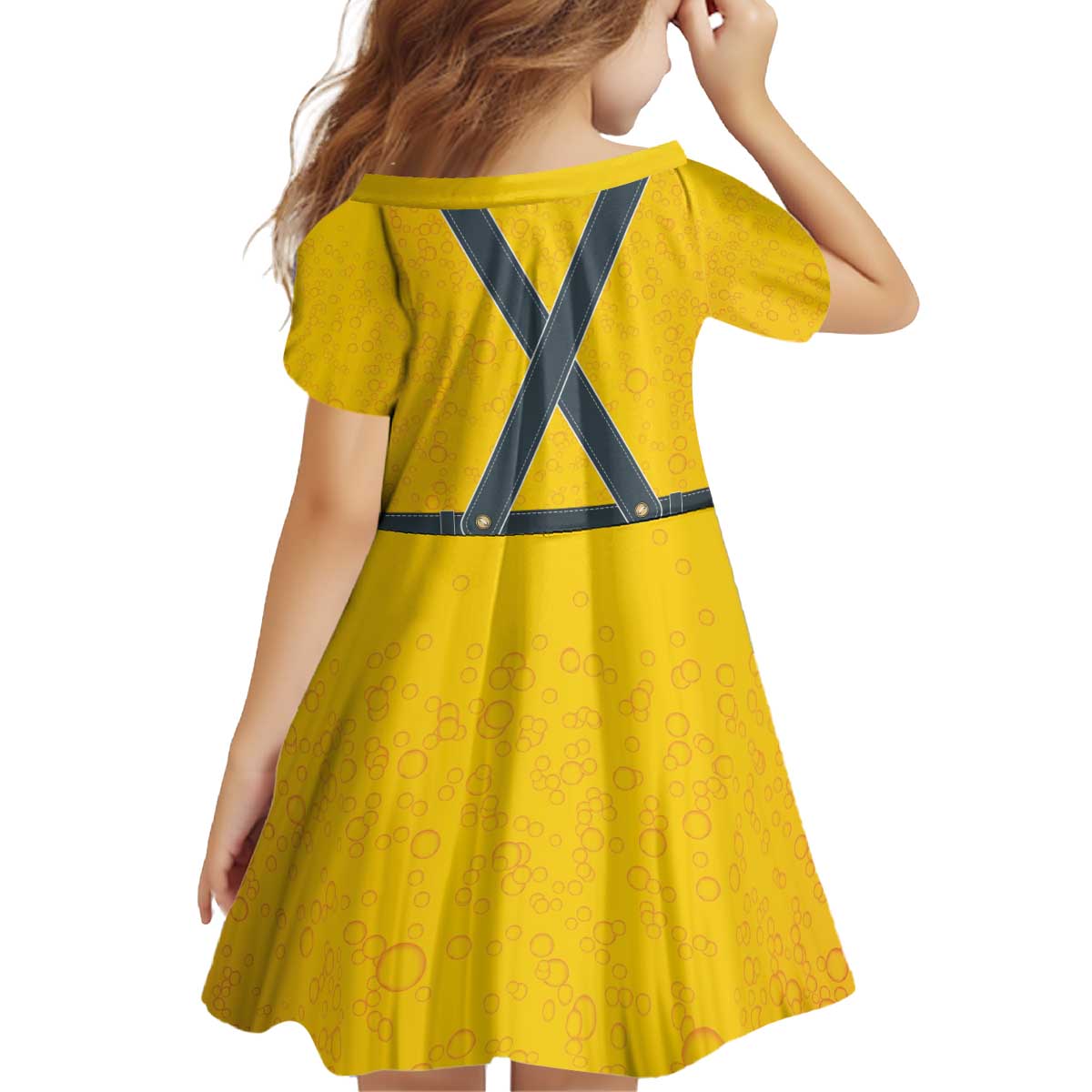 Lederhosen Oktoberfest Kid Short Sleeve Dress Bavarian Beer Time - Wonder Print Shop