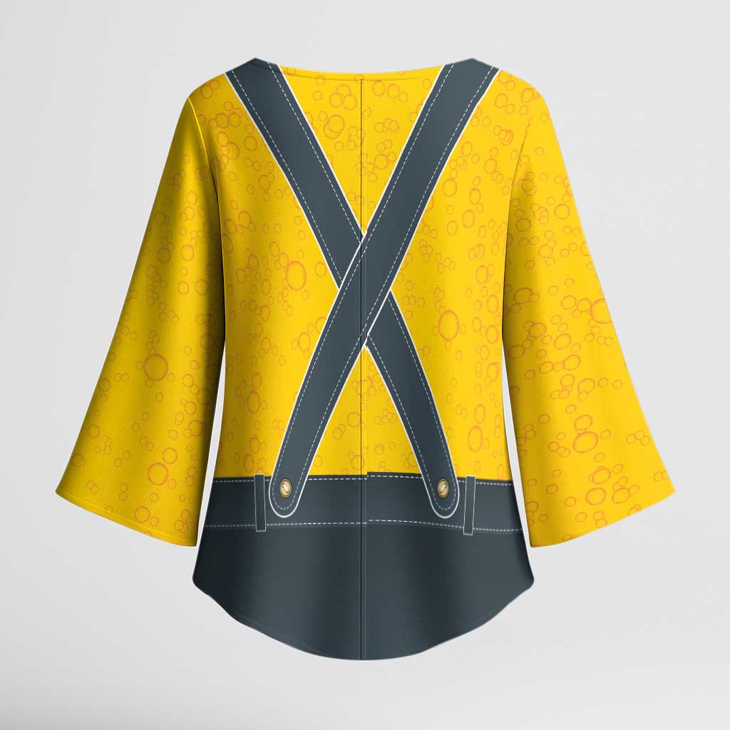 Lederhosen Oktoberfest Kimono Sleeve Blouse Bavarian Beer Time - Wonder Print Shop