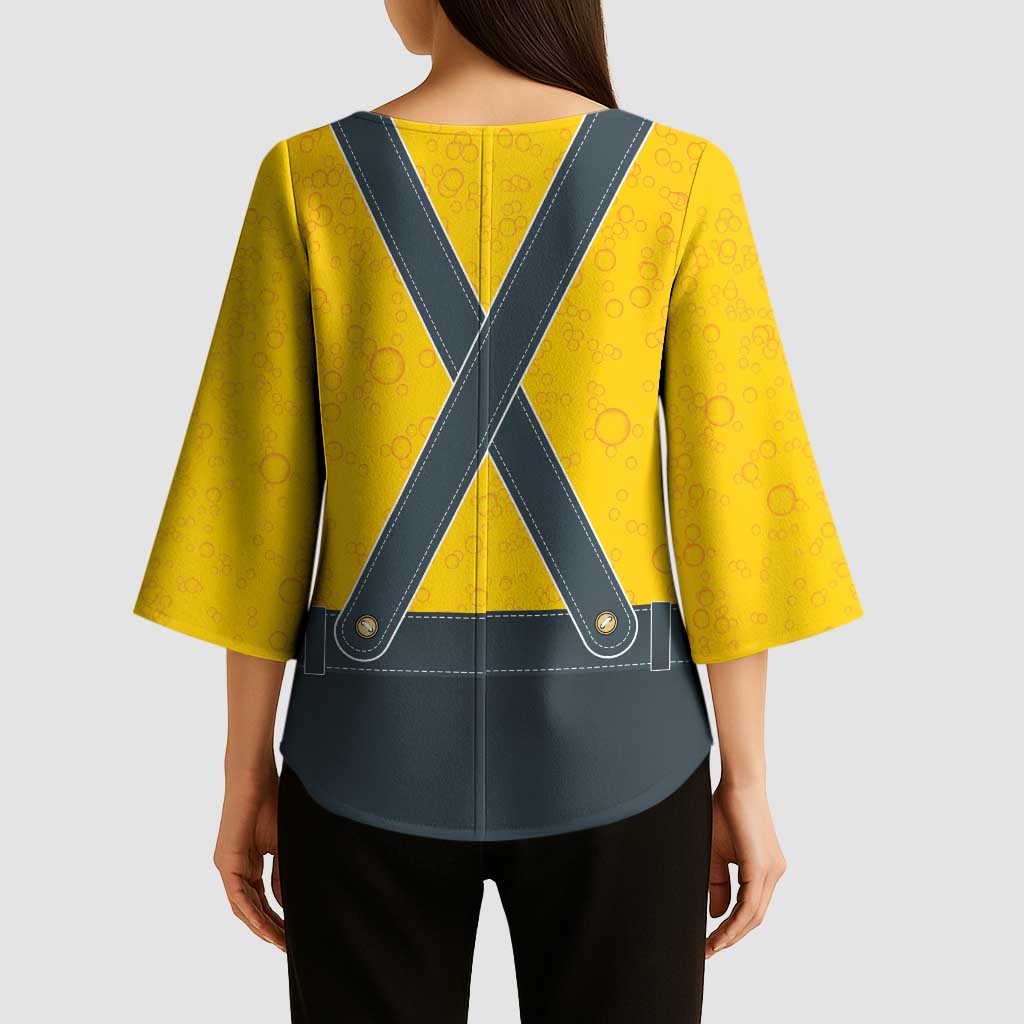 Lederhosen Oktoberfest Kimono Sleeve Blouse Bavarian Beer Time - Wonder Print Shop