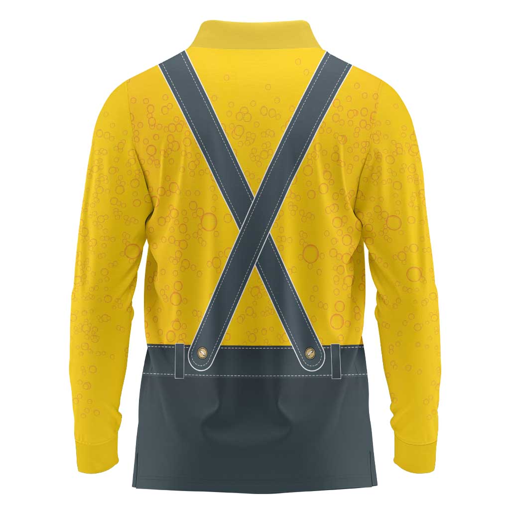 Lederhosen Oktoberfest Long Sleeve Polo Shirt Bavarian Beer Time - Wonder Print Shop