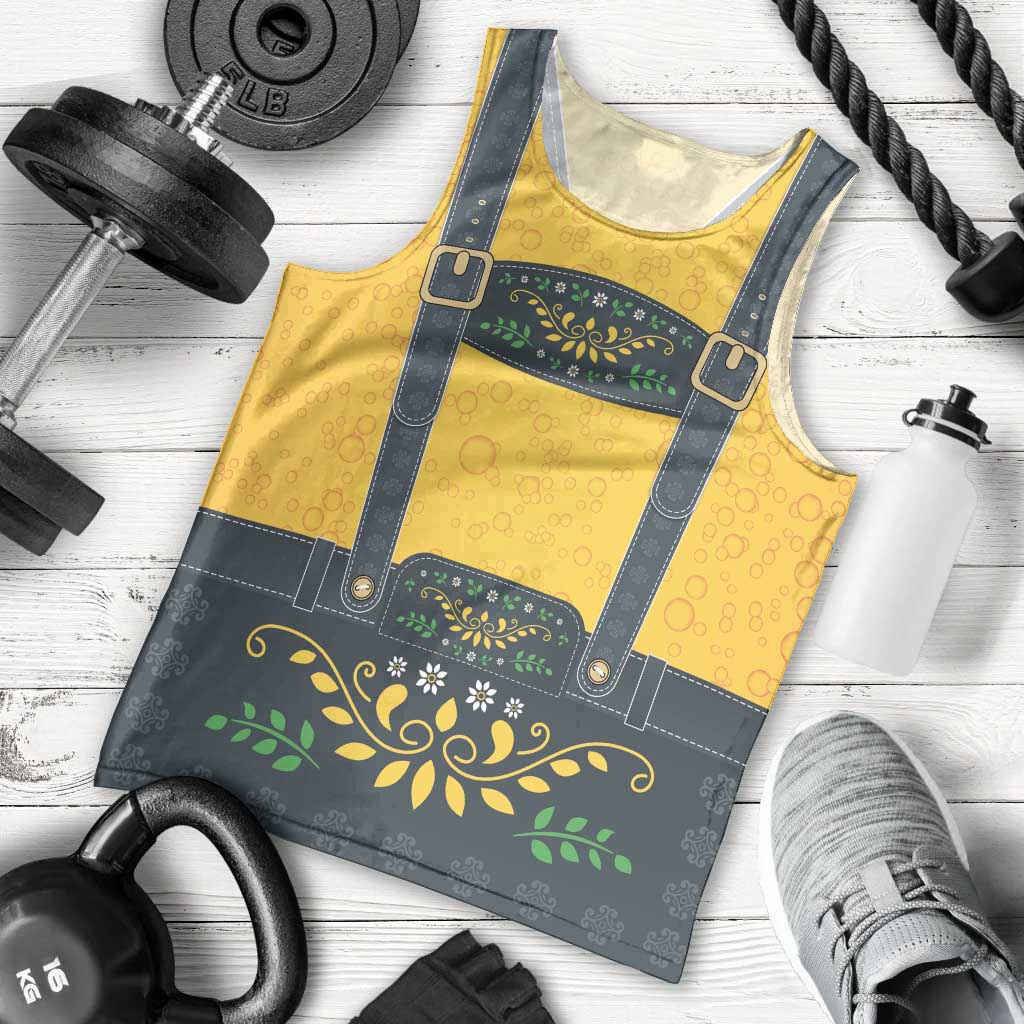 Lederhosen Oktoberfest Men Tank Top Bavarian Beer Time - Wonder Print Shop