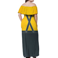 Lederhosen Oktoberfest Off Shoulder Maxi Dress Bavarian Beer Time - Wonder Print Shop