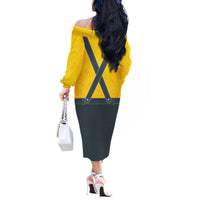 Lederhosen Oktoberfest Off The Shoulder Long Sleeve Dress Bavarian Beer Time - Wonder Print Shop