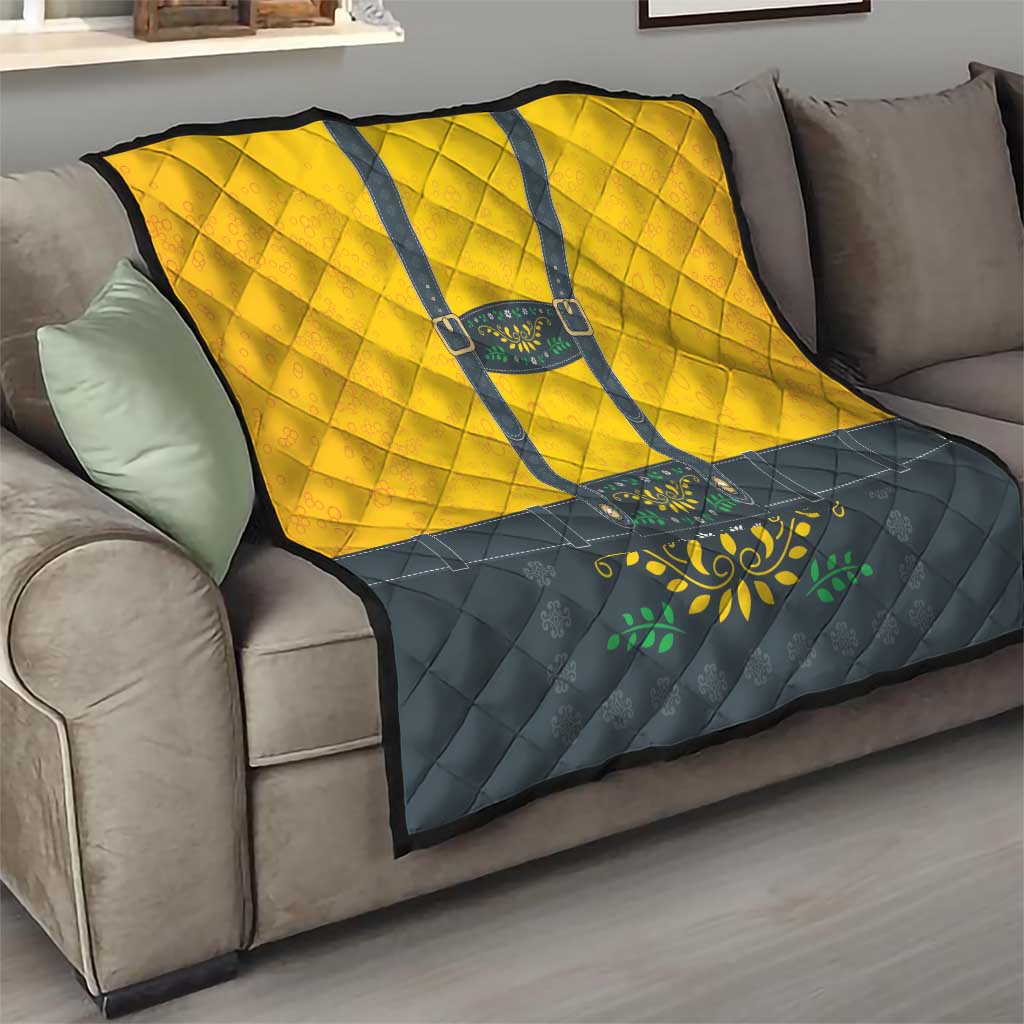 Lederhosen Oktoberfest Quilt Bavarian Beer Time - Wonder Print Shop