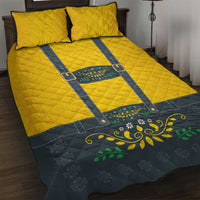 Lederhosen Oktoberfest Quilt Bed Set Bavarian Beer Time - Wonder Print Shop