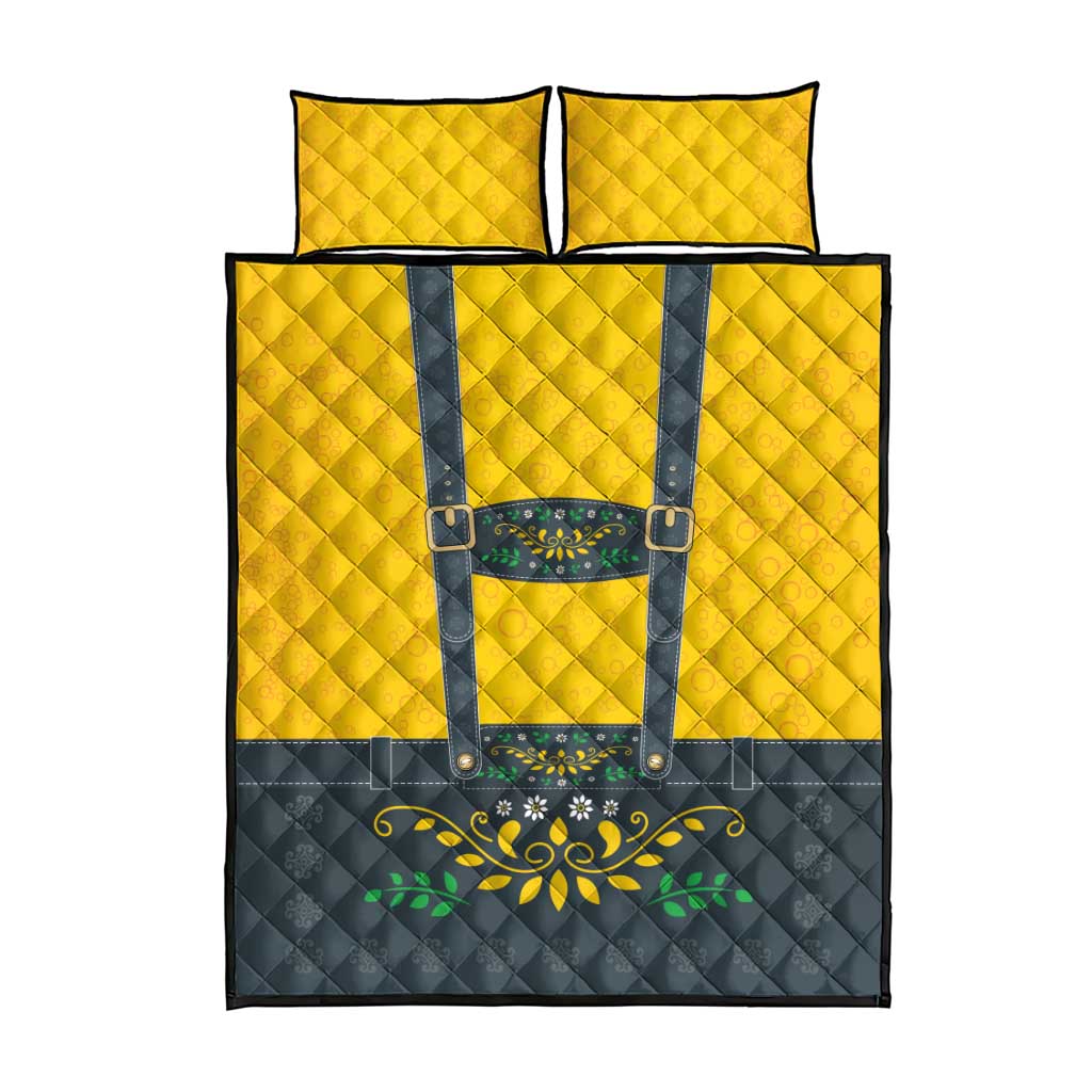Lederhosen Oktoberfest Quilt Bed Set Bavarian Beer Time - Wonder Print Shop