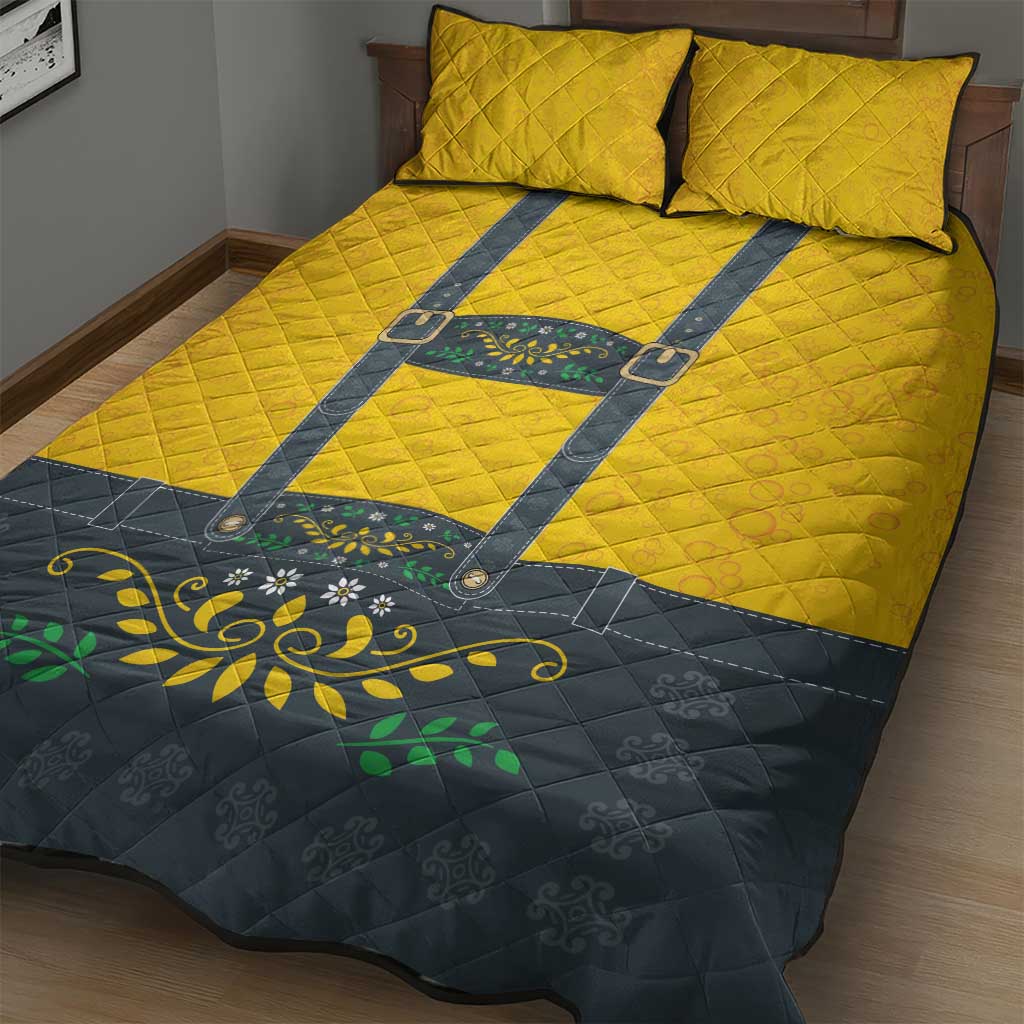 Lederhosen Oktoberfest Quilt Bed Set Bavarian Beer Time - Wonder Print Shop