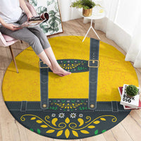 Lederhosen Oktoberfest Round Carpet Bavarian Beer Time - Wonder Print Shop