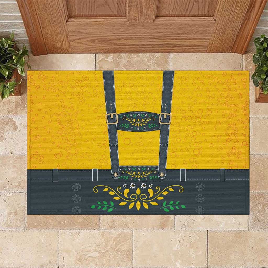 Lederhosen Oktoberfest Rubber Doormat Bavarian Beer Time - Wonder Print Shop