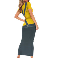 Lederhosen Oktoberfest Short Sleeve Bodycon Dress Bavarian Beer Time - Wonder Print Shop