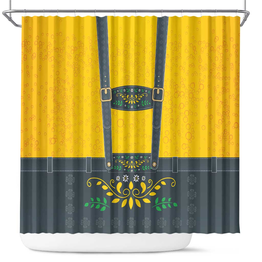 Lederhosen Oktoberfest Shower Curtain Bavarian Beer Time - Wonder Print Shop