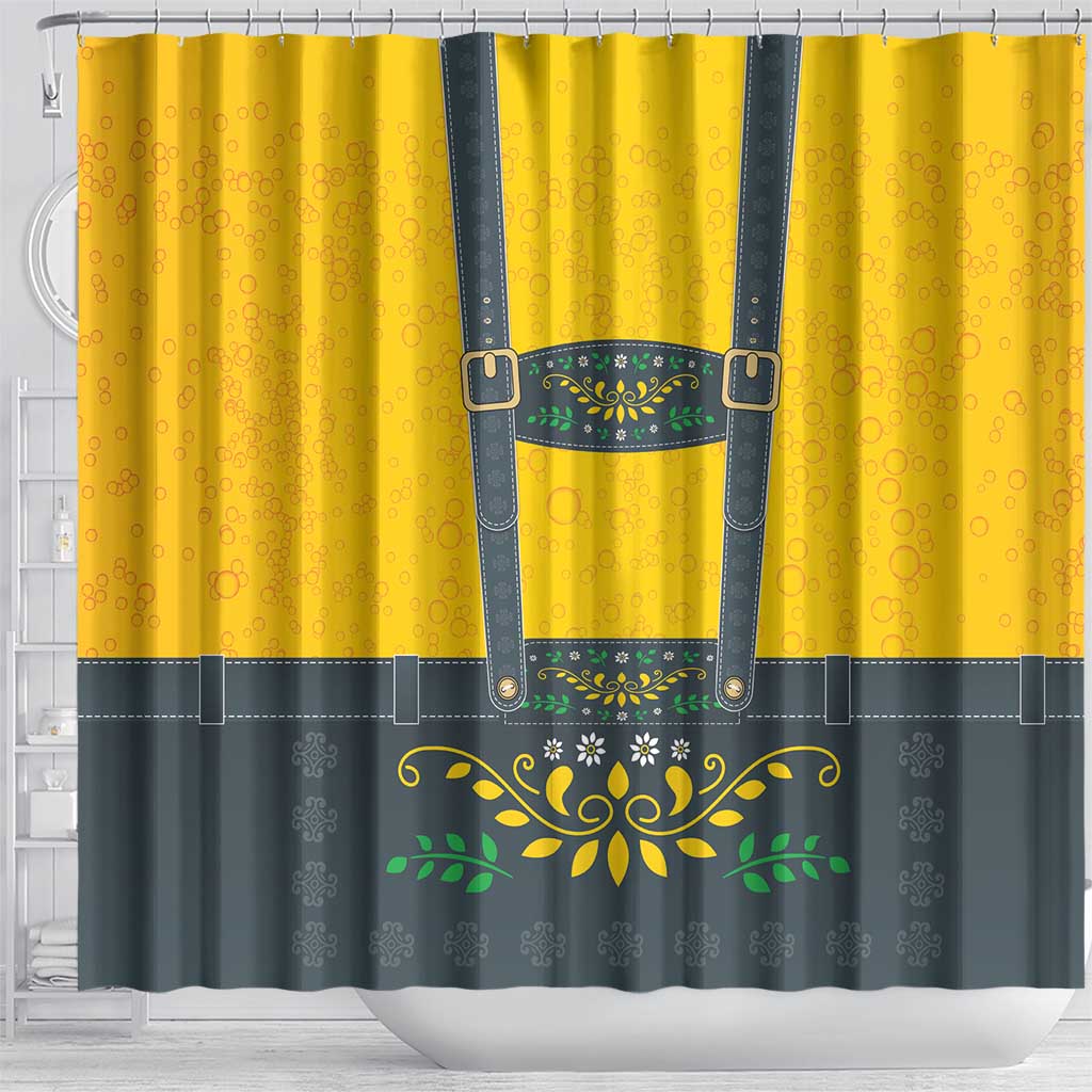 Lederhosen Oktoberfest Shower Curtain Bavarian Beer Time - Wonder Print Shop