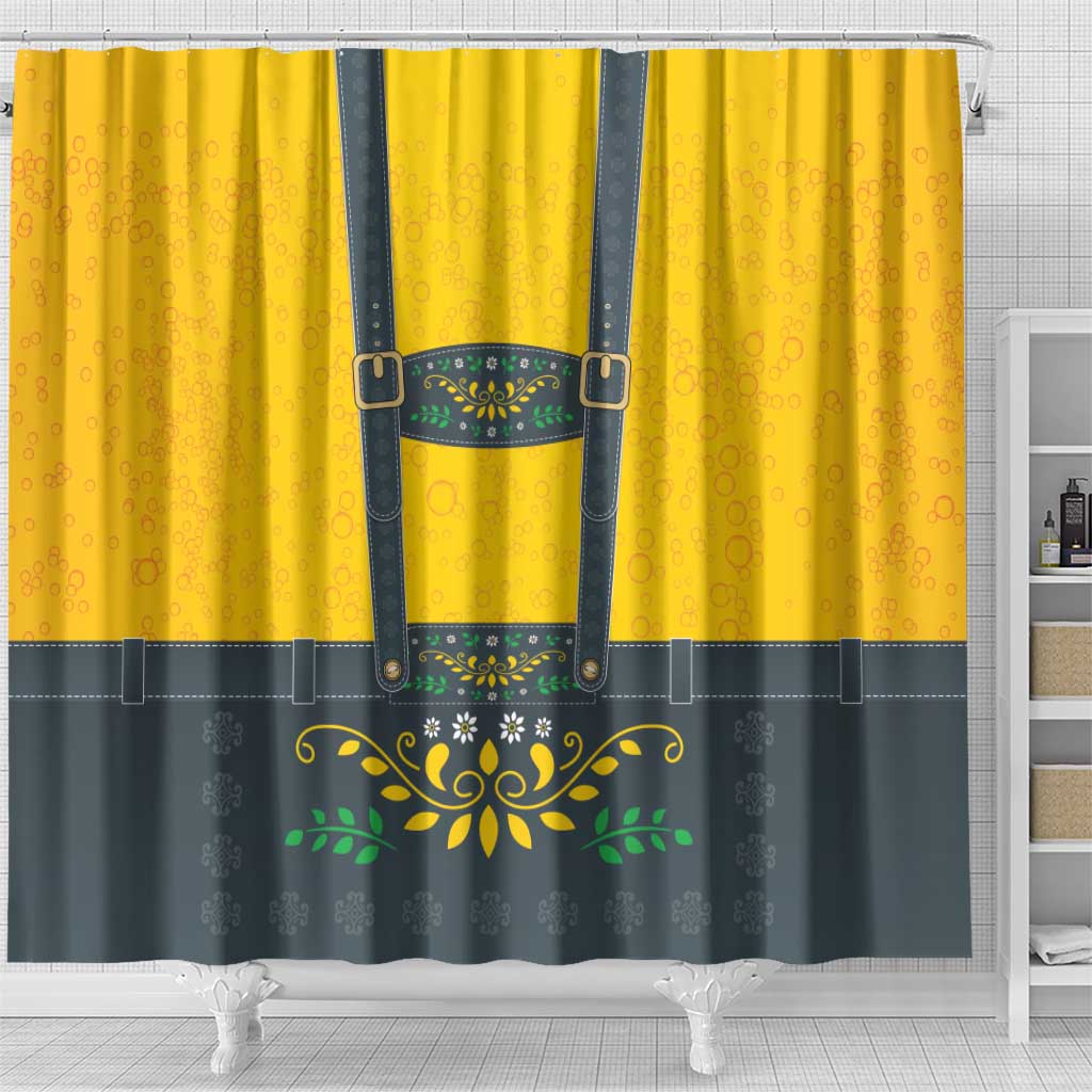 Lederhosen Oktoberfest Shower Curtain Bavarian Beer Time - Wonder Print Shop