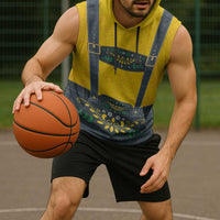 Lederhosen Oktoberfest Sleeveless Hoodie Bavarian Beer Time - Wonder Print Shop