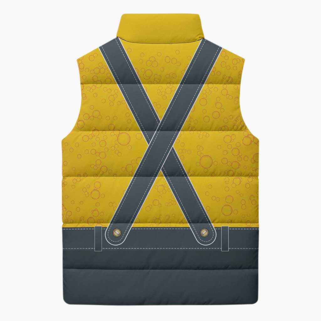 Lederhosen Oktoberfest Sleeveless Puffer Jacket Bavarian Beer Time - Wonder Print Shop