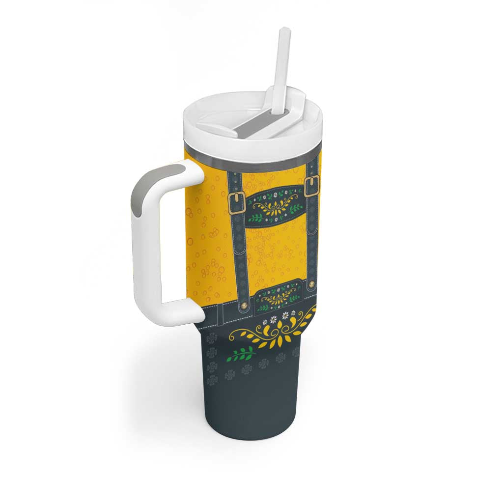 Lederhosen Oktoberfest Tumbler With Handle Bavarian Beer Time - Wonder Print Shop