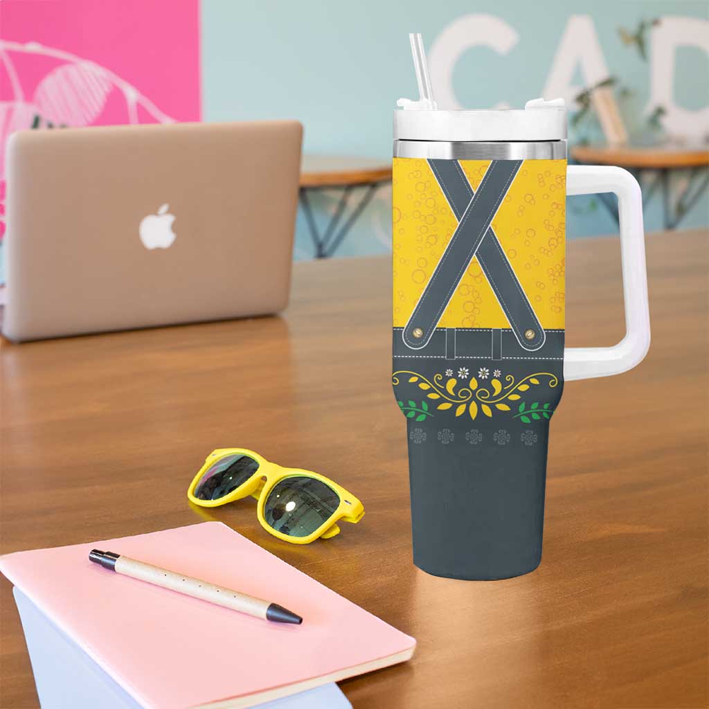 Lederhosen Oktoberfest Tumbler With Handle Bavarian Beer Time - Wonder Print Shop