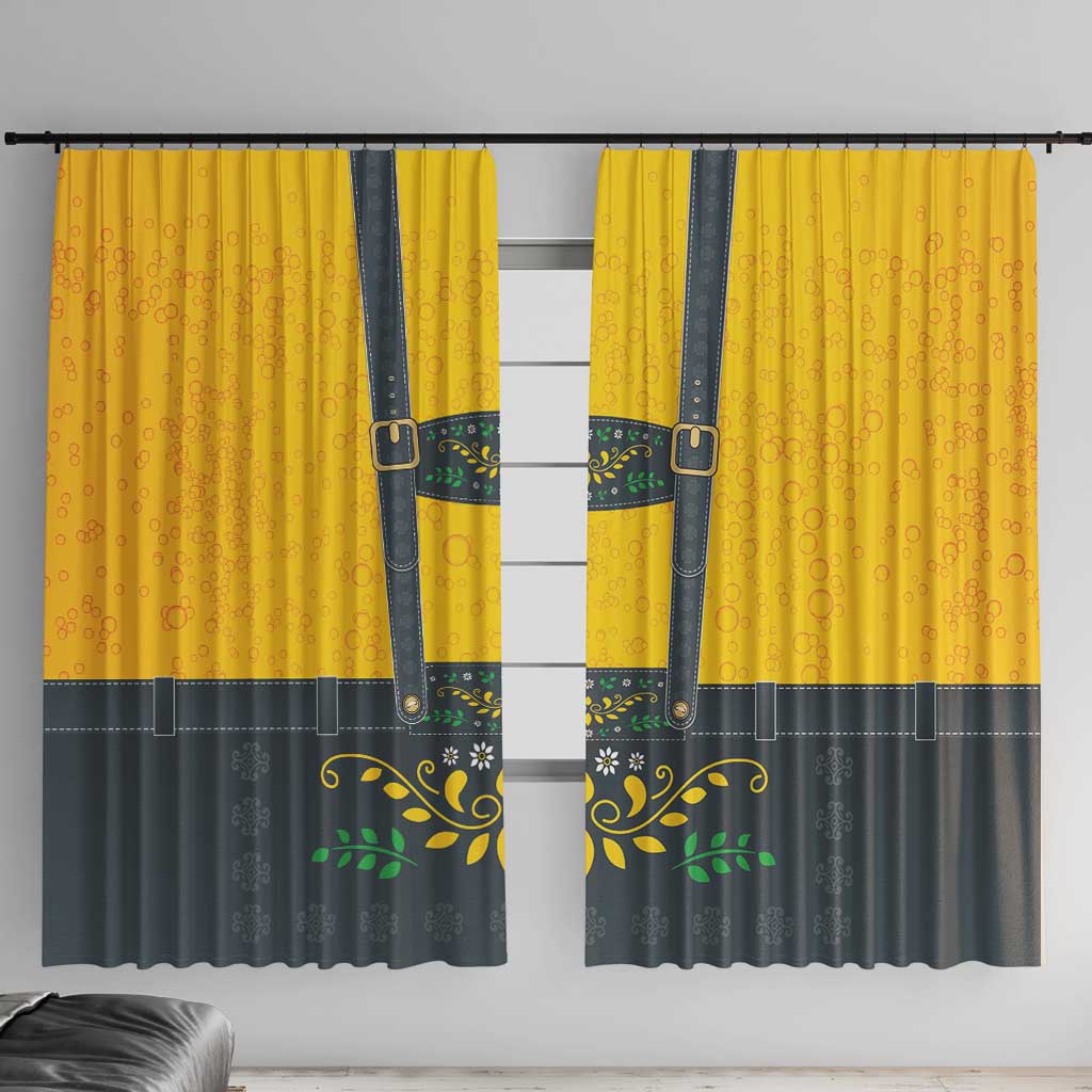 Lederhosen Oktoberfest Window Curtain Bavarian Beer Time - Wonder Print Shop
