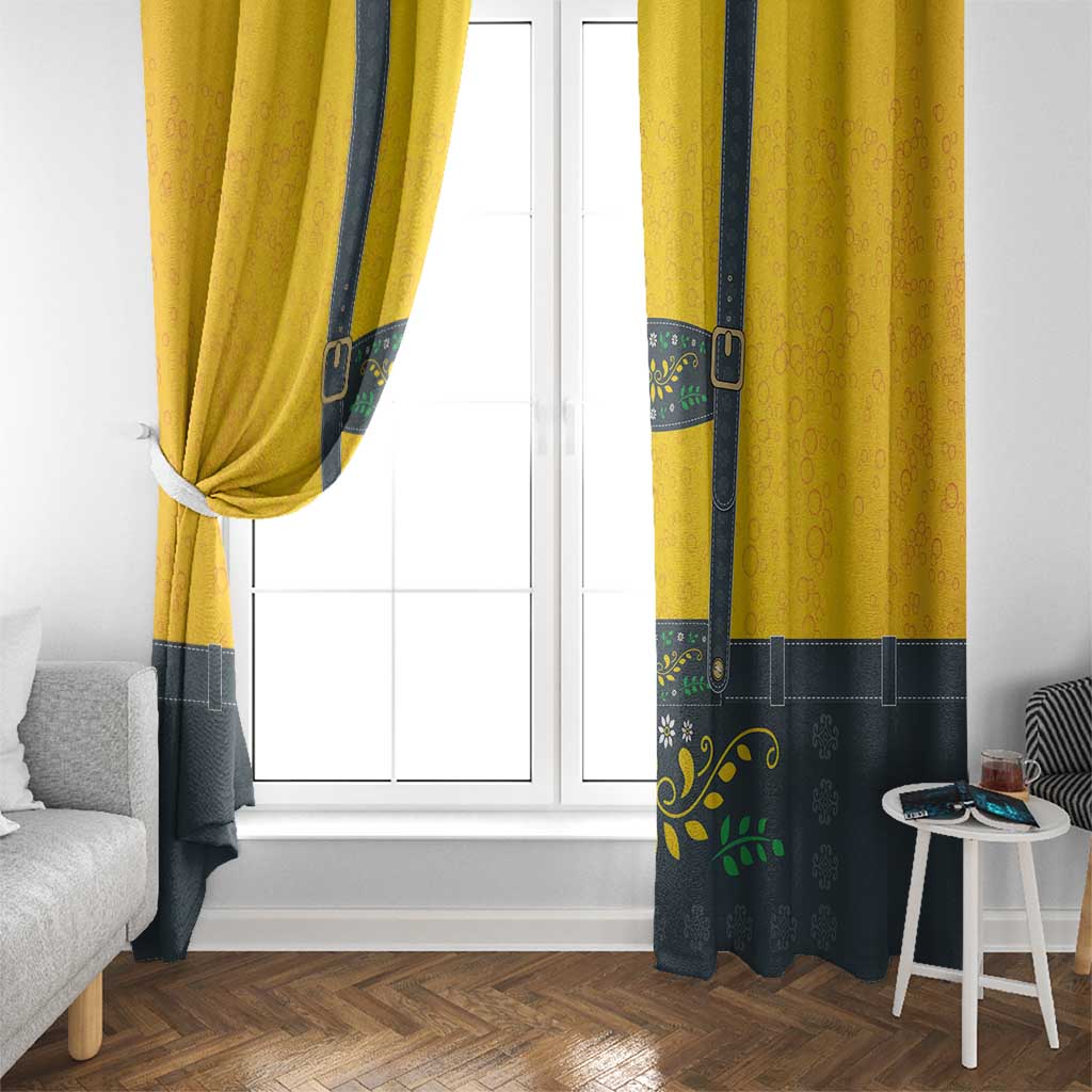 Lederhosen Oktoberfest Window Curtain Bavarian Beer Time - Wonder Print Shop