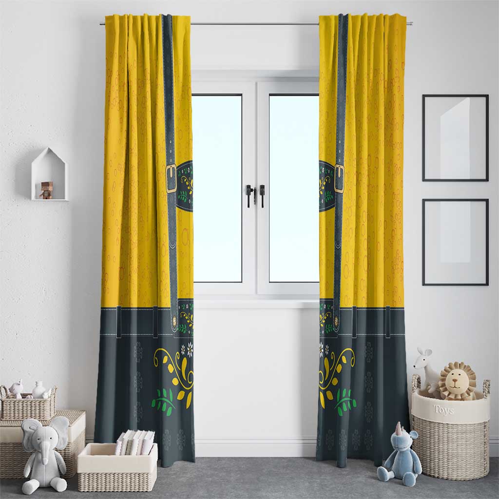 Lederhosen Oktoberfest Window Curtain Bavarian Beer Time - Wonder Print Shop