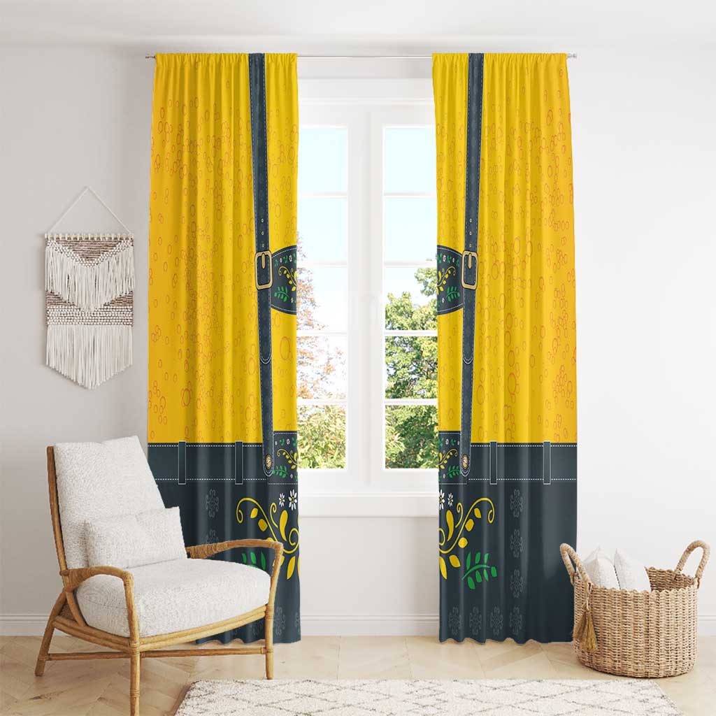 Lederhosen Oktoberfest Window Curtain Bavarian Beer Time - Wonder Print Shop