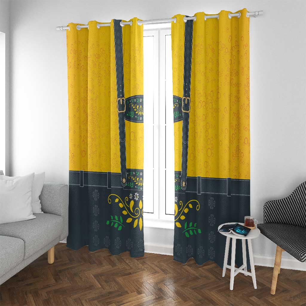 Lederhosen Oktoberfest Window Curtain Bavarian Beer Time - Wonder Print Shop
