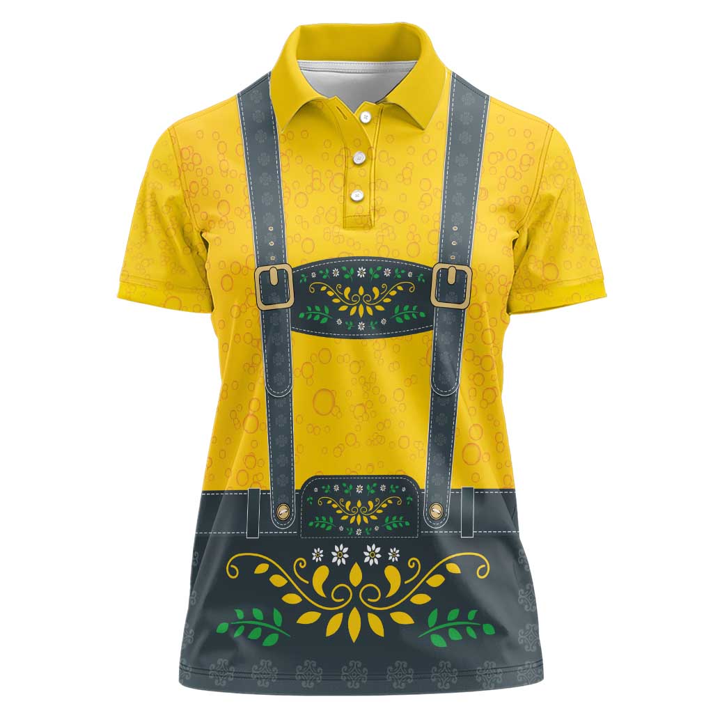Lederhosen Oktoberfest Women Polo Shirt Bavarian Beer Time - Wonder Print Shop