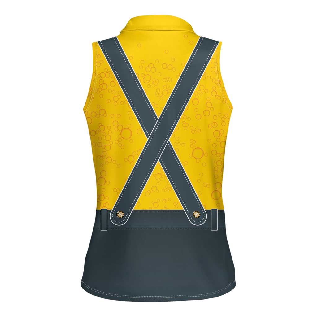 Lederhosen Oktoberfest Women Sleeveless Polo Shirt Bavarian Beer Time - Wonder Print Shop