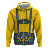 Lederhosen Oktoberfest Zip Hoodie Bavarian Beer Time - Wonder Print Shop