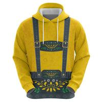 Lederhosen Oktoberfest Zip Hoodie Bavarian Beer Time - Wonder Print Shop