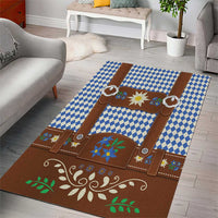 Lederhosen Oktoberfest Area Rug Blue Edelweiss Floral Polka Dots - Wonder Print Shop