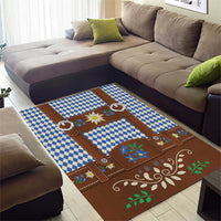 Lederhosen Oktoberfest Area Rug Blue Edelweiss Floral Polka Dots - Wonder Print Shop
