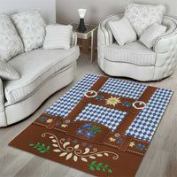 Lederhosen Oktoberfest Area Rug Blue Edelweiss Floral Polka Dots - Wonder Print Shop