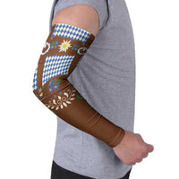 Lederhosen Oktoberfest Arm Sleeves Blue Edelweiss Floral Polka Dots - Wonder Print Shop
