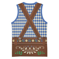 Lederhosen Oktoberfest Basketball Jersey Blue Edelweiss Floral Polka Dots - Wonder Print Shop