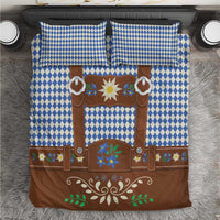 Lederhosen Oktoberfest Bedding Set Blue Edelweiss Floral Polka Dots - Wonder Print Shop