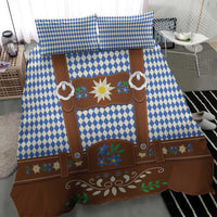 Lederhosen Oktoberfest Bedding Set Blue Edelweiss Floral Polka Dots - Wonder Print Shop
