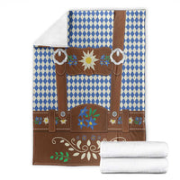 Lederhosen Oktoberfest Blanket Blue Edelweiss Floral Polka Dots - Wonder Print Shop