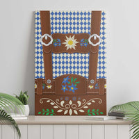 Lederhosen Oktoberfest Canvas Wall Art Blue Edelweiss Floral Polka Dots - Wonder Print Shop