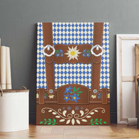 Lederhosen Oktoberfest Canvas Wall Art Blue Edelweiss Floral Polka Dots - Wonder Print Shop