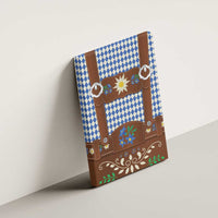 Lederhosen Oktoberfest Canvas Wall Art Blue Edelweiss Floral Polka Dots - Wonder Print Shop